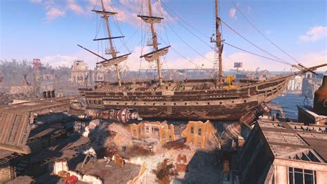 The vessel is accessible from a series of makeshift staircases from an overhead bridge. . Uss constitution fallout 4